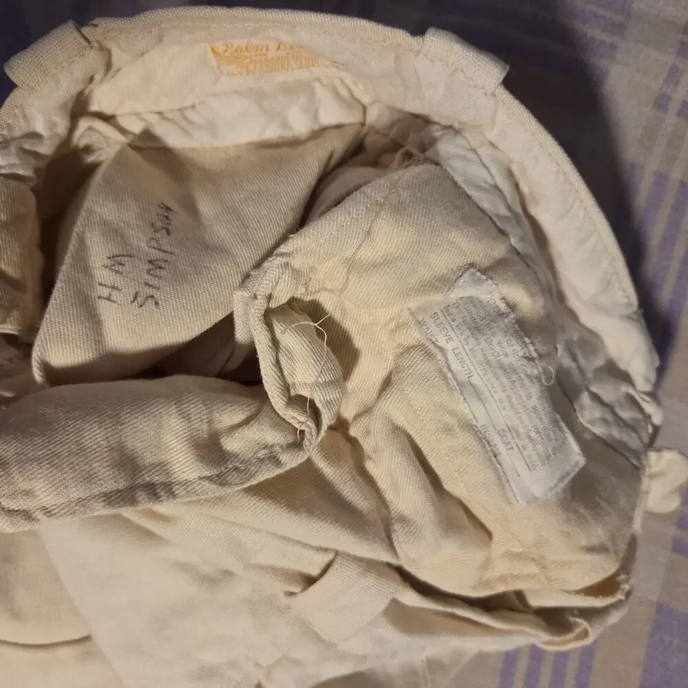 Vintage 1940s Palm Beach Gabardine Rayon Pleated Trouser Linen Pants Size 29x28